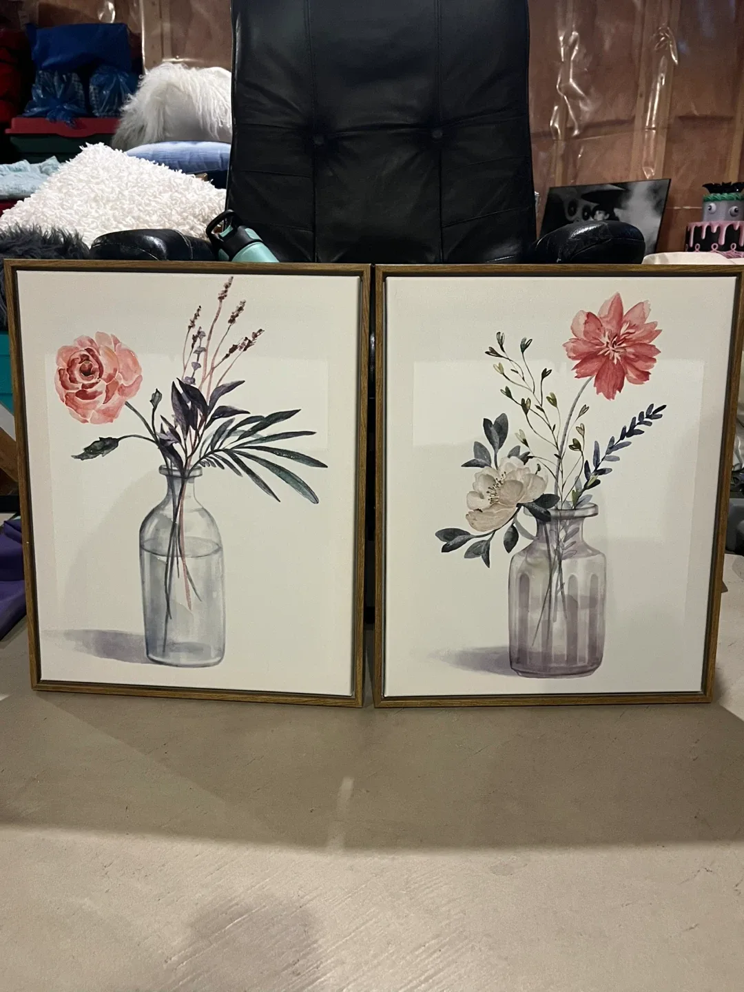 Floral Vase Framed Prints - Set of 2