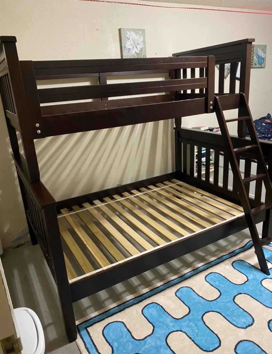 Dark Brown Wooden Bunk Bed twin over double image indicator(6)