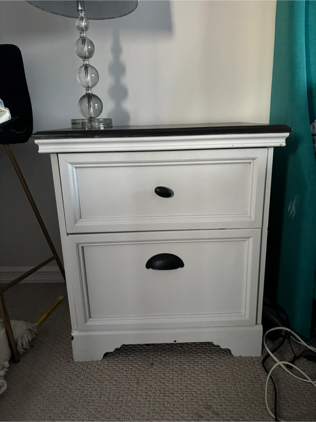 White 2-Drawer Nightstand - photo 2