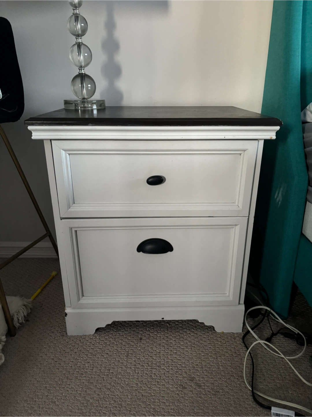 White 2-Drawer Nightstand - photo 3