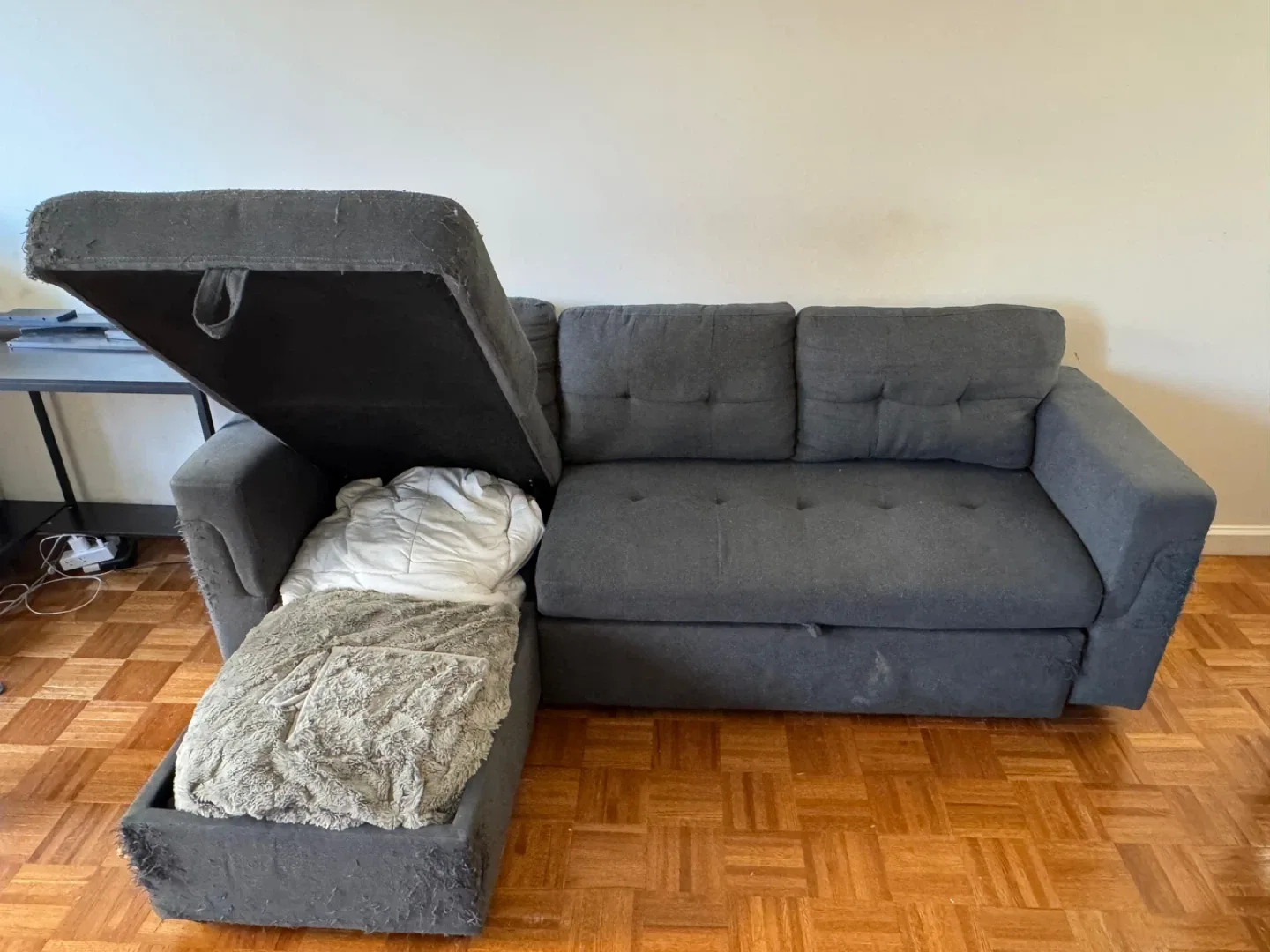 Gray Sectional Sofa with Storage image indicator(2)