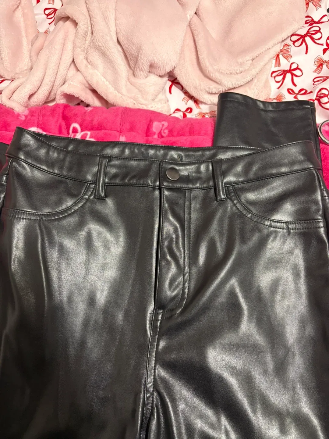 Black Faux Leather Pants image indicator(5)