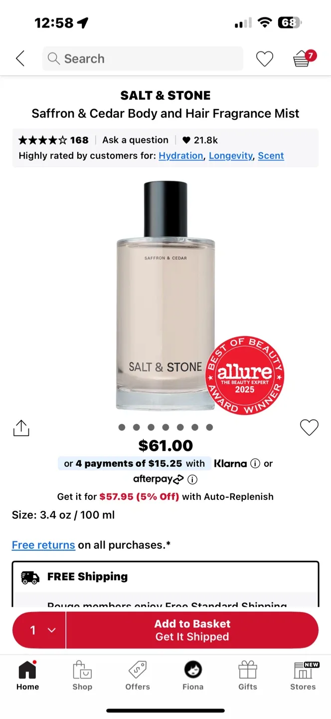 Salt & Stone Saffron & Cedar Fragrance Mist 100ml image indicator(3)