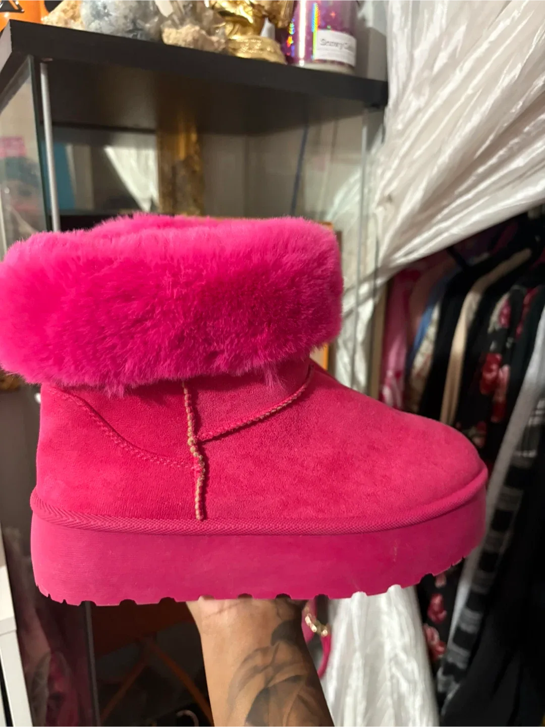Pink Platform Boots