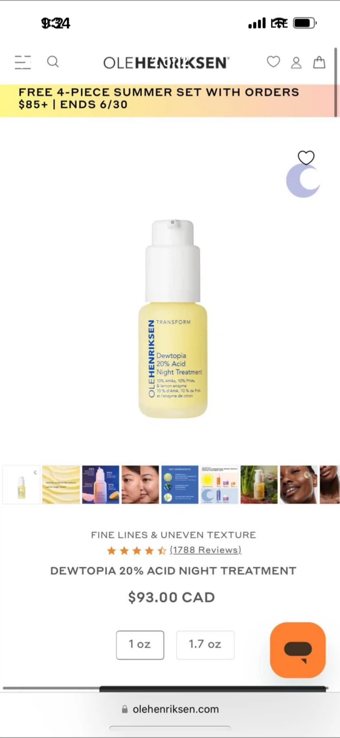 OLEHENRIKSEN dewtopia 20% night treatment retails $93+ - photo 2
