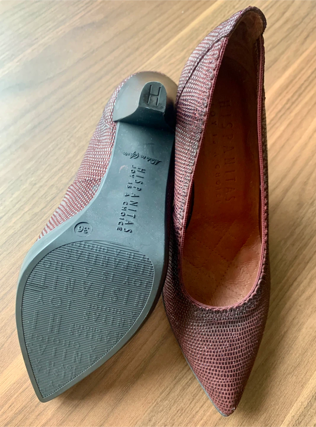 Hispanitas Burgundy Heels, Size 36 - photo 3