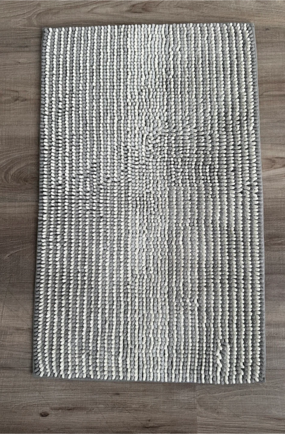 Gray Striped Bath Mat