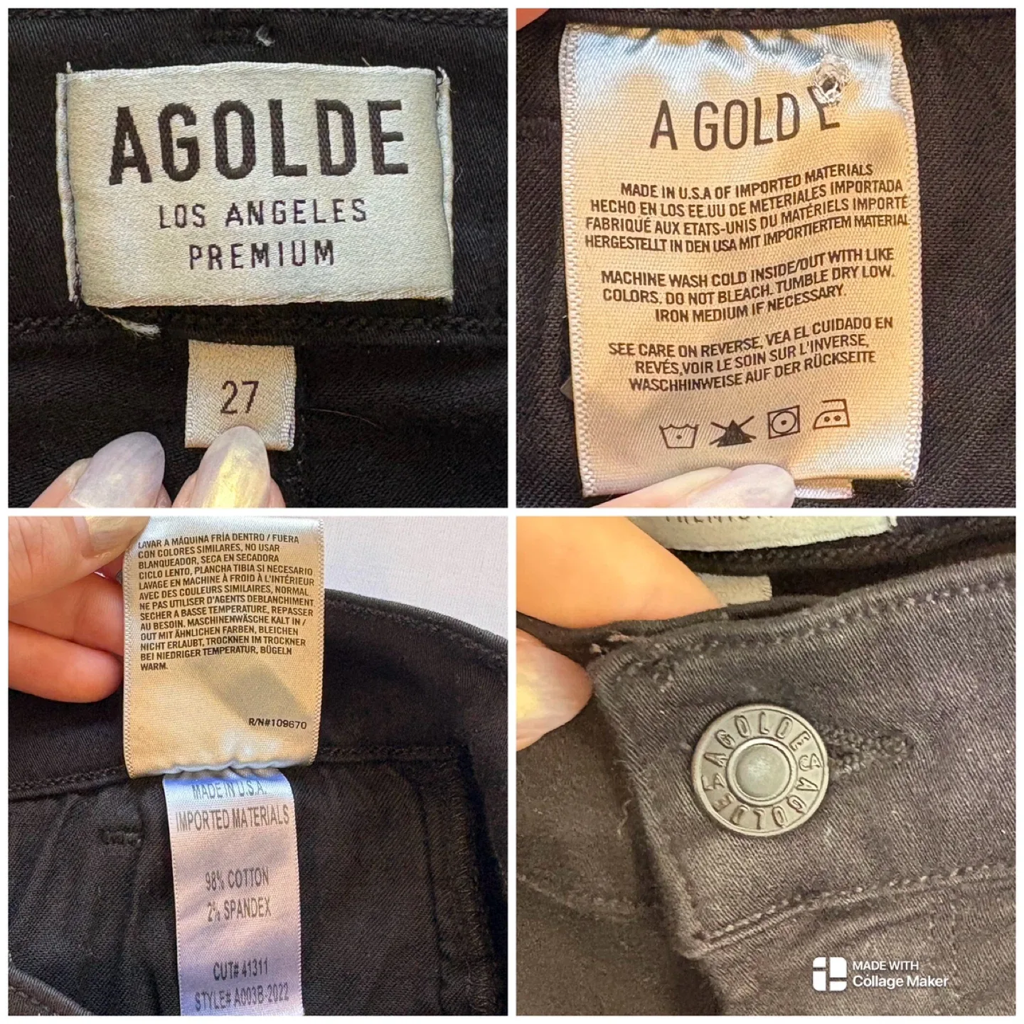 Agolde Sophie High Rise Moonstruck Distressed Jeans Sz 27 image indicator(9)