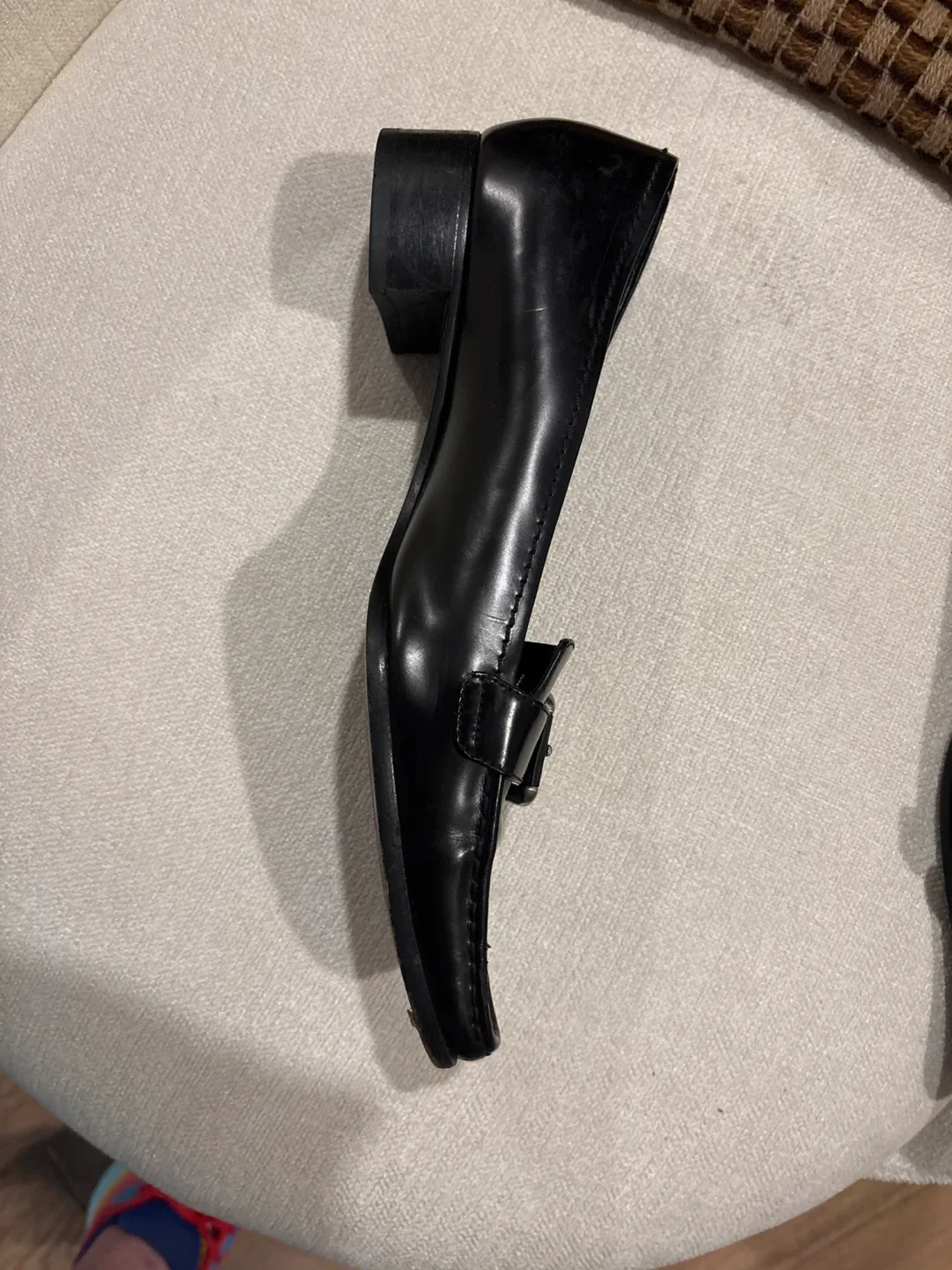 Prada Black Leather Loafer Heel - Size 40 image indicator(5)