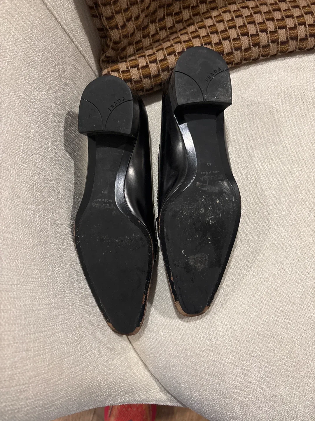 Prada Black Leather Loafer Heel - Size 40 image indicator(2)