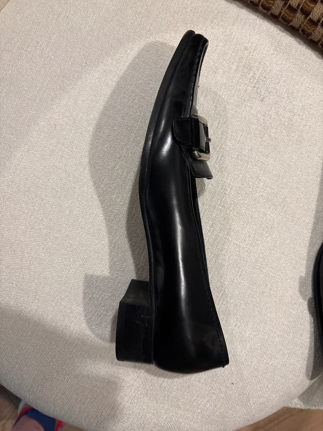 Prada Black Leather Loafer Heel - Size 40 image indicator(6)