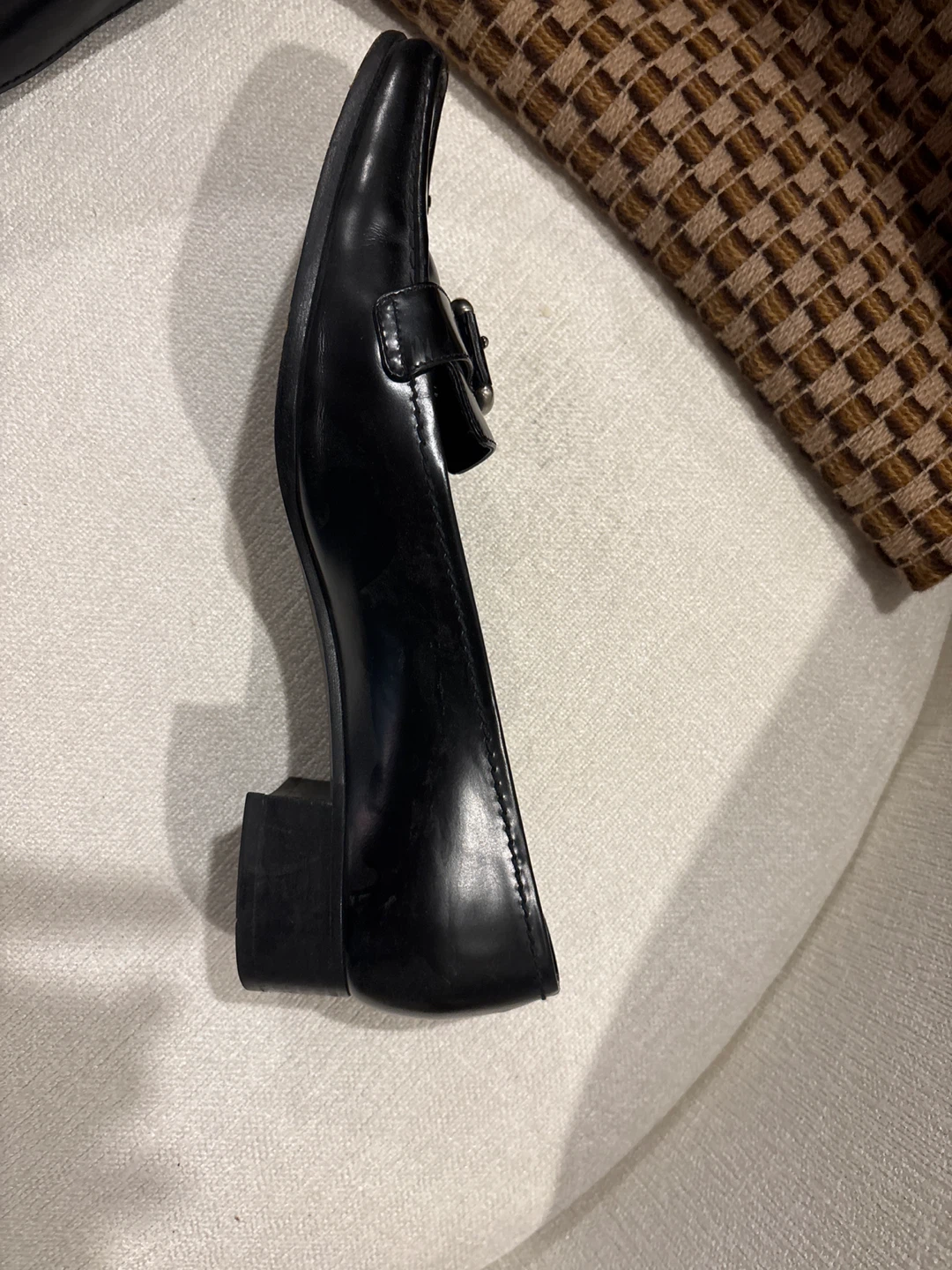 Prada Black Leather Loafer Heel - Size 40 - photo 3