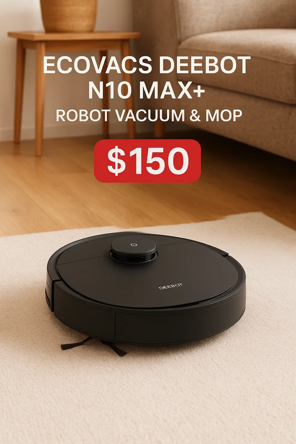 Ecovacs Deebot N10 MAX+ Robot Vacuum & Mop