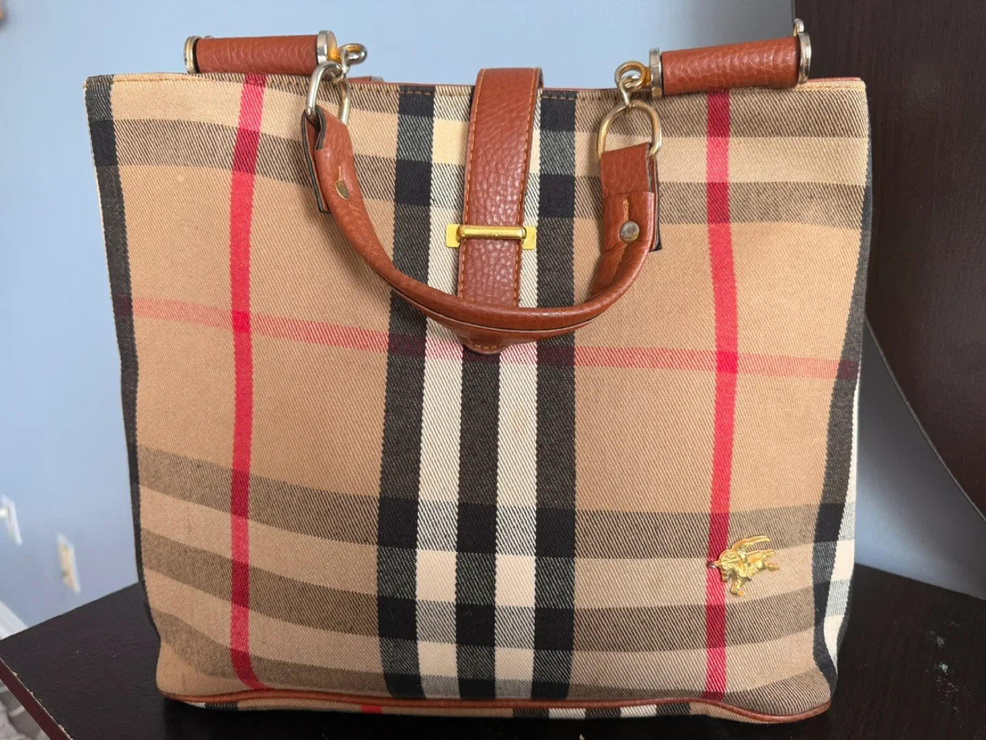 Burberry Plaid Tote Bag thumbnail
