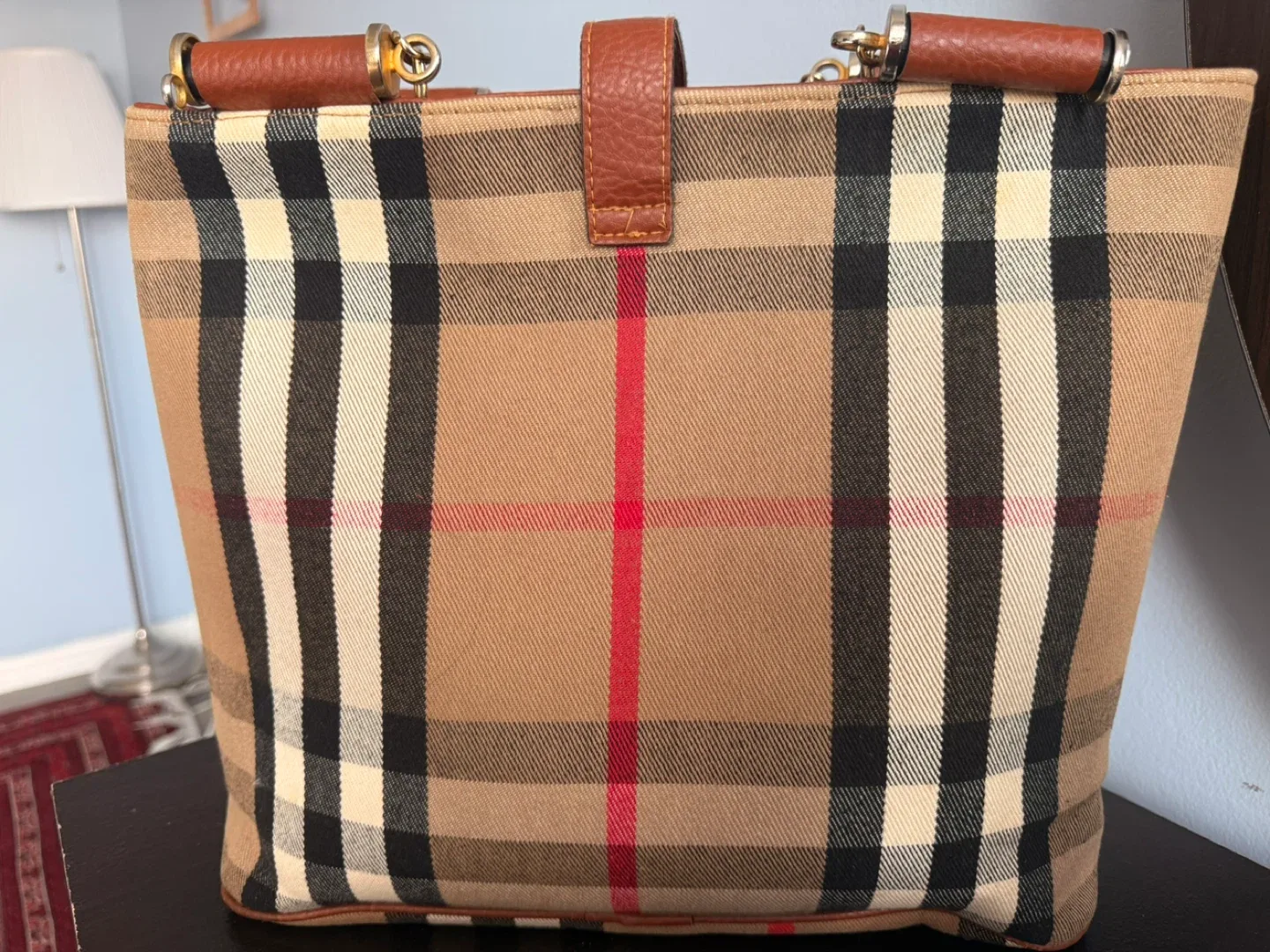 Burberry Plaid Tote Bag image indicator(2)