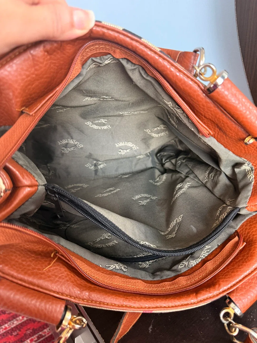 Burberry Plaid Tote Bag image indicator(4)