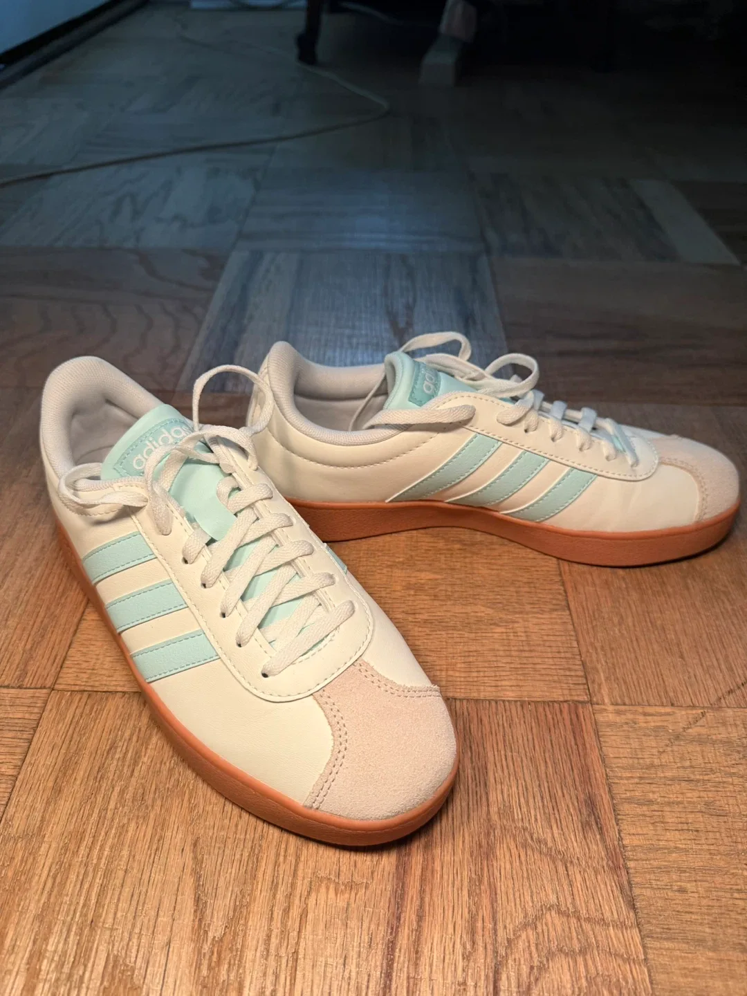 Adidas White and Mint Green  Women's Shoes image indicator(3)