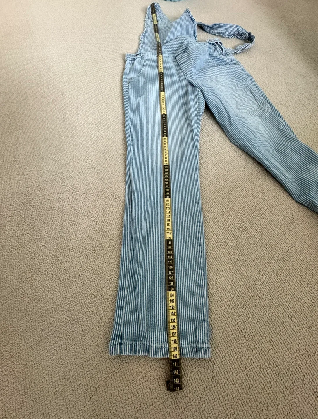 Striped Denim Overalls image indicator(4)