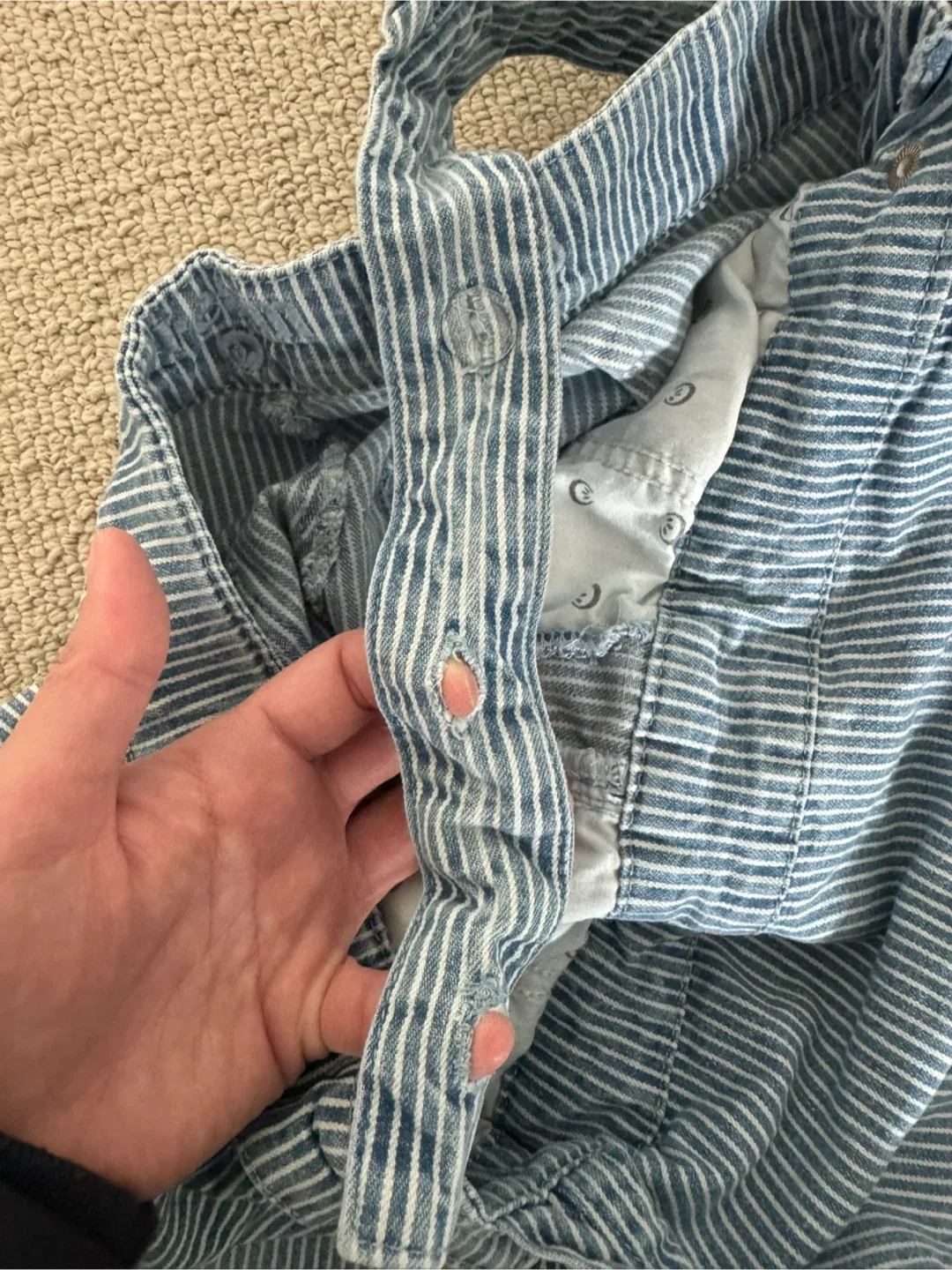 Striped Denim Overalls image indicator(7)