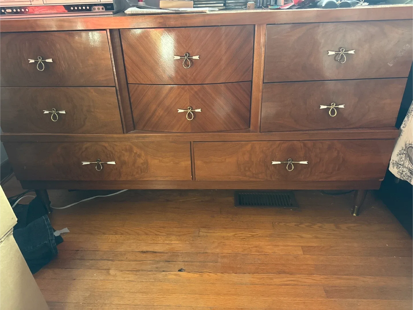 Vintage Wood Dresser with Drawers