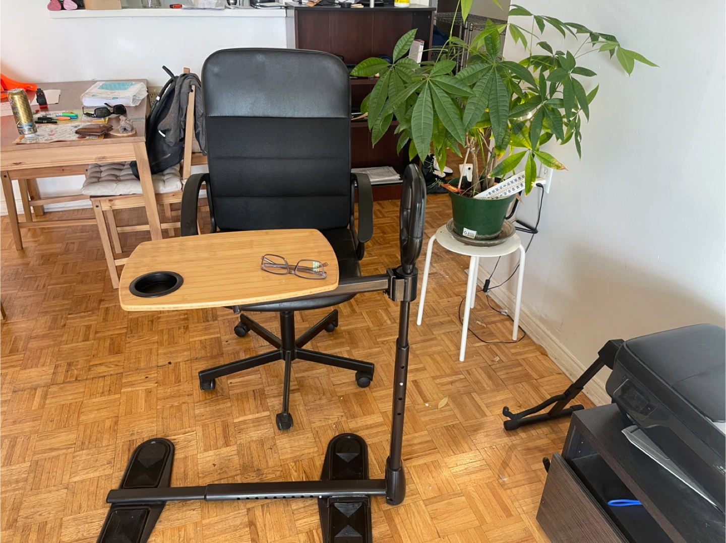 Adjustable Overbed Table with Handle