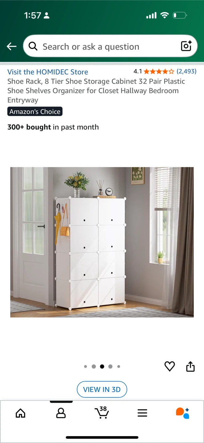 HOMIDEC 8-Tier Shoe Rack