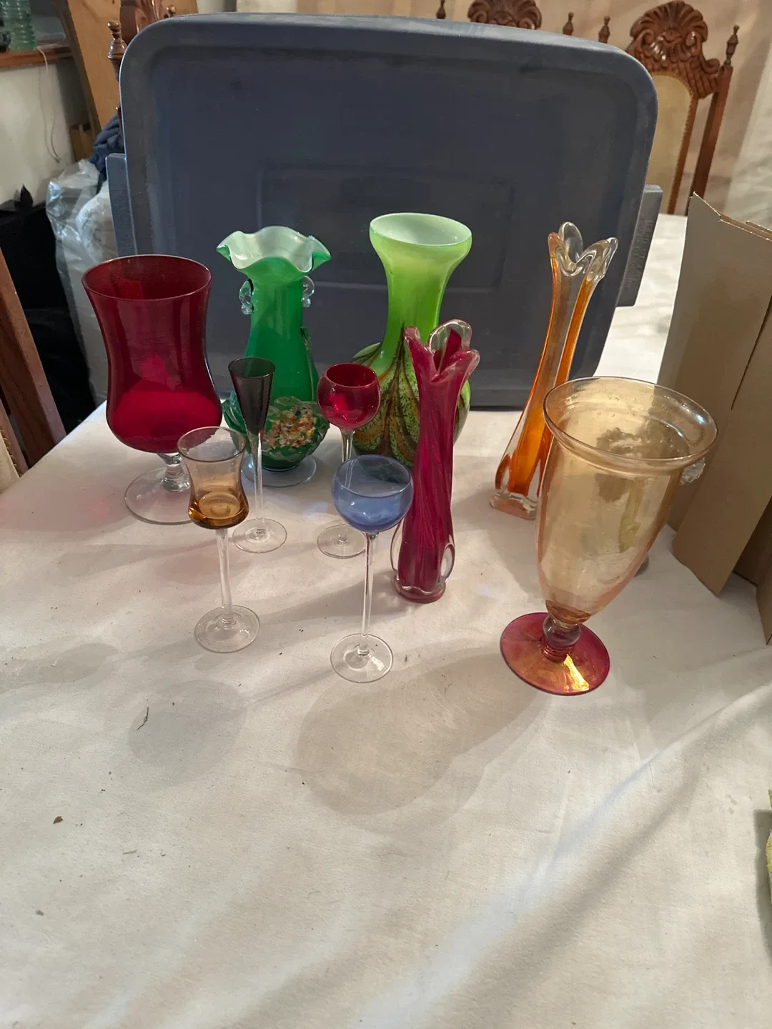 Assorted Vases and Wine Glasses
