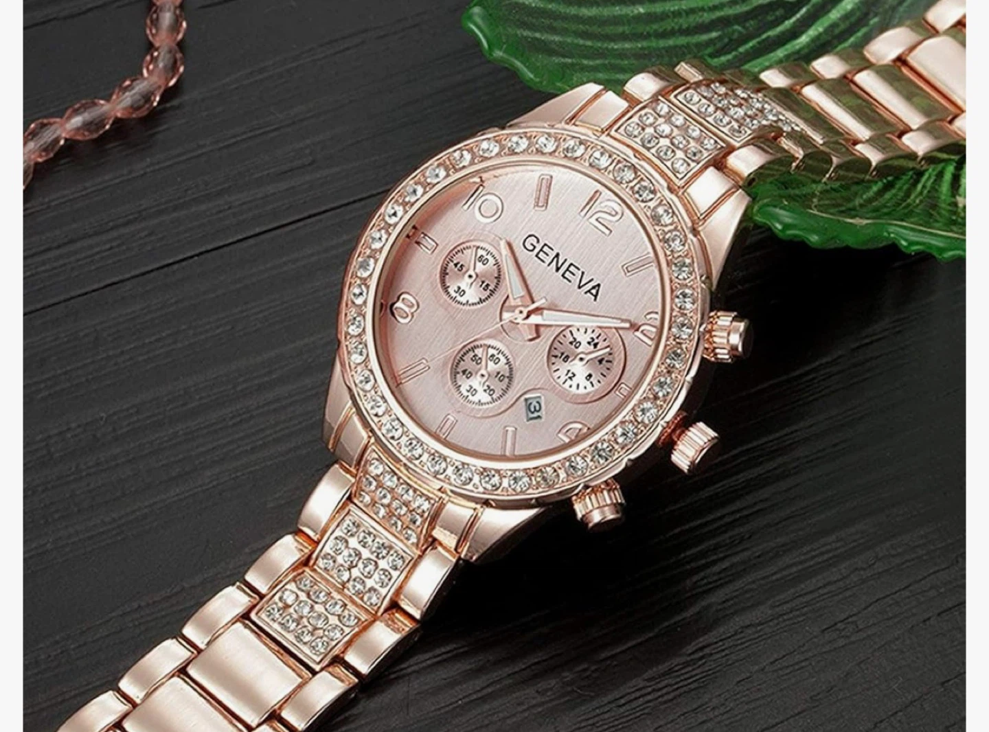 Geneva Crystal Quartz Rose Gold Watch - photo 4