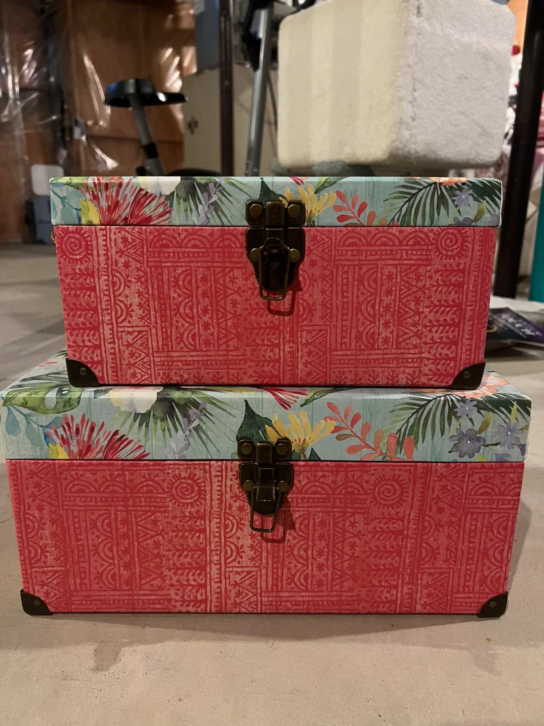 Decorative Storage Boxes - Floral Pattern