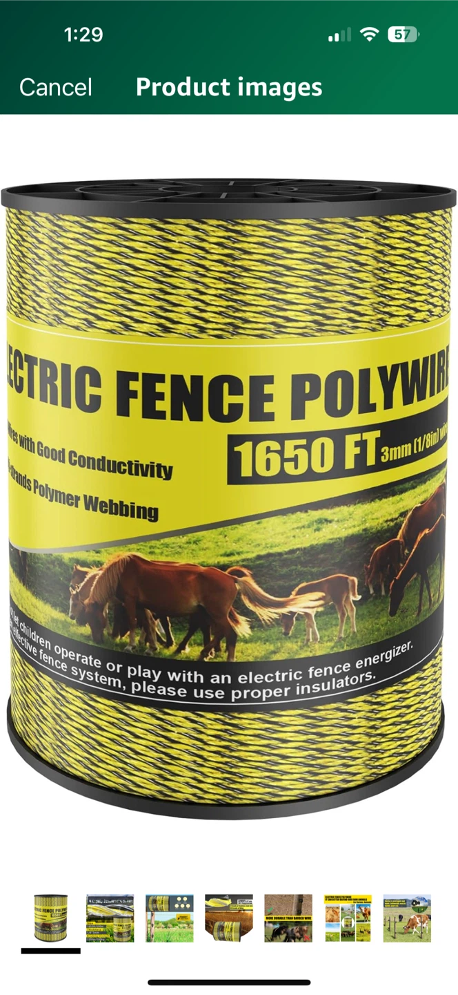 Electric Fence Polywire 1650ft