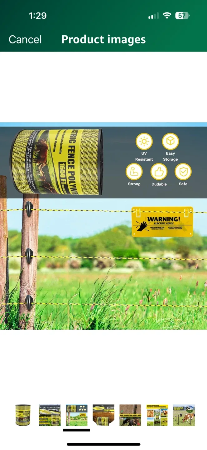 Electric Fence Polywire 1650ft image indicator(5)