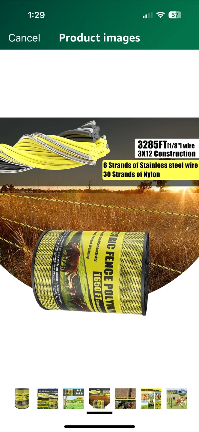 Electric Fence Polywire 1650ft image indicator(4)