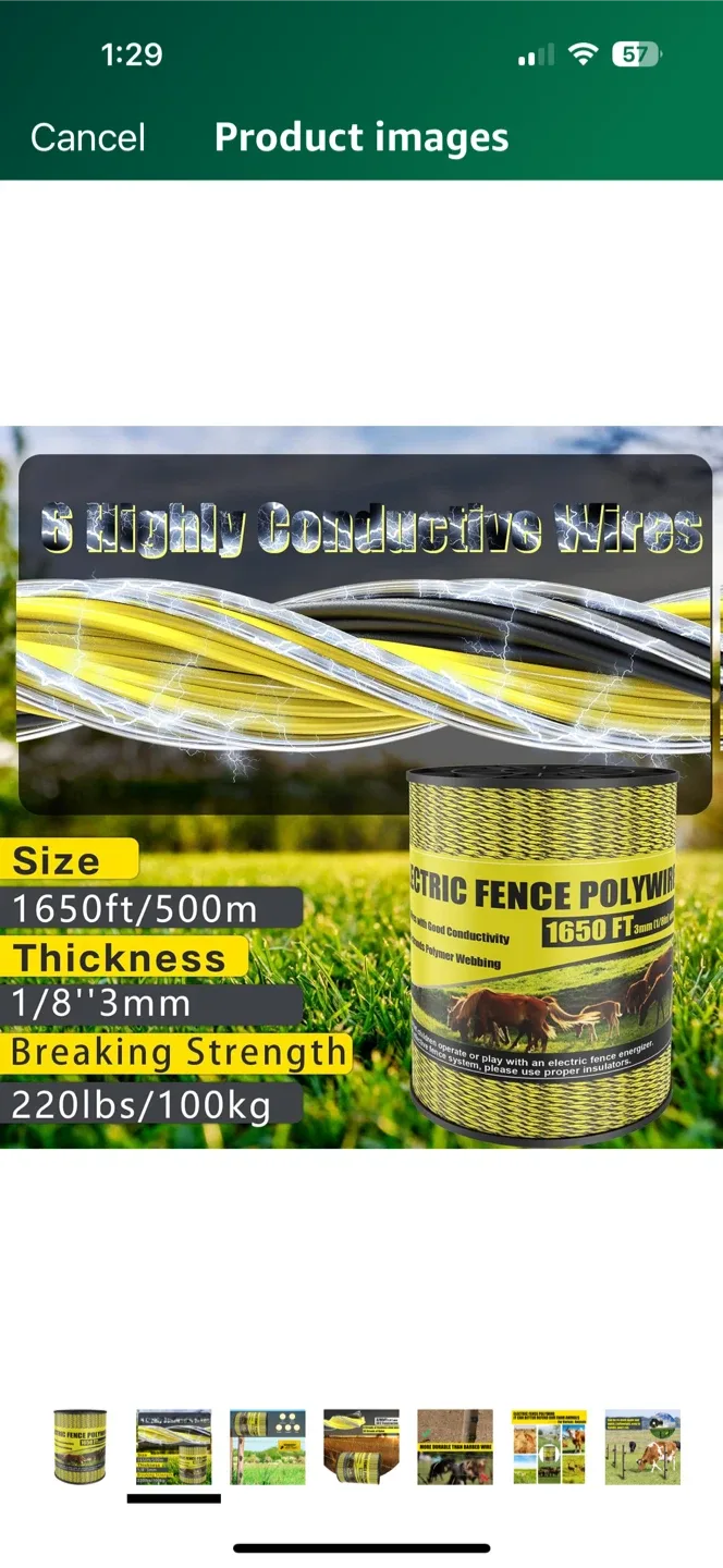 Electric Fence Polywire 1650ft image indicator(2)