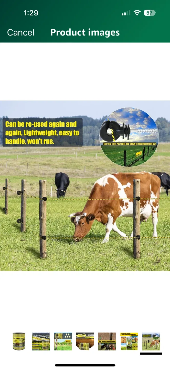 Electric Fence Polywire 1650ft image indicator(7)