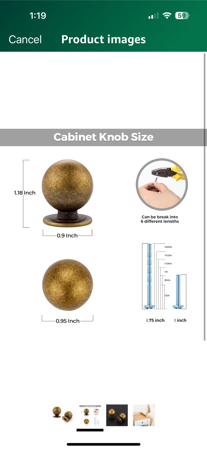 Vintage Bronze Round Cabinet Knobs 12 pcs - photo 2