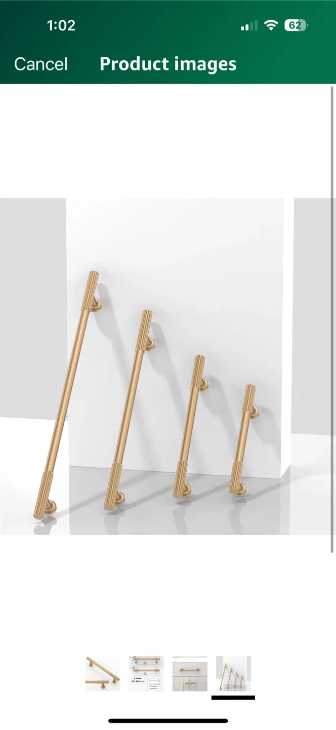 Gold Fluted Cabinet Drawer Pulls 10 pcs image indicator(3)