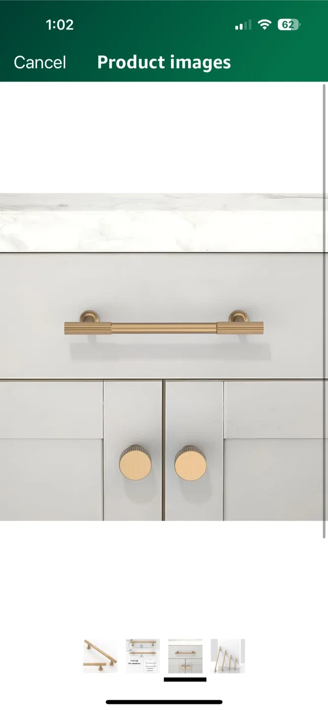 Gold Fluted Cabinet Drawer Pulls 10 pcs image indicator(4)