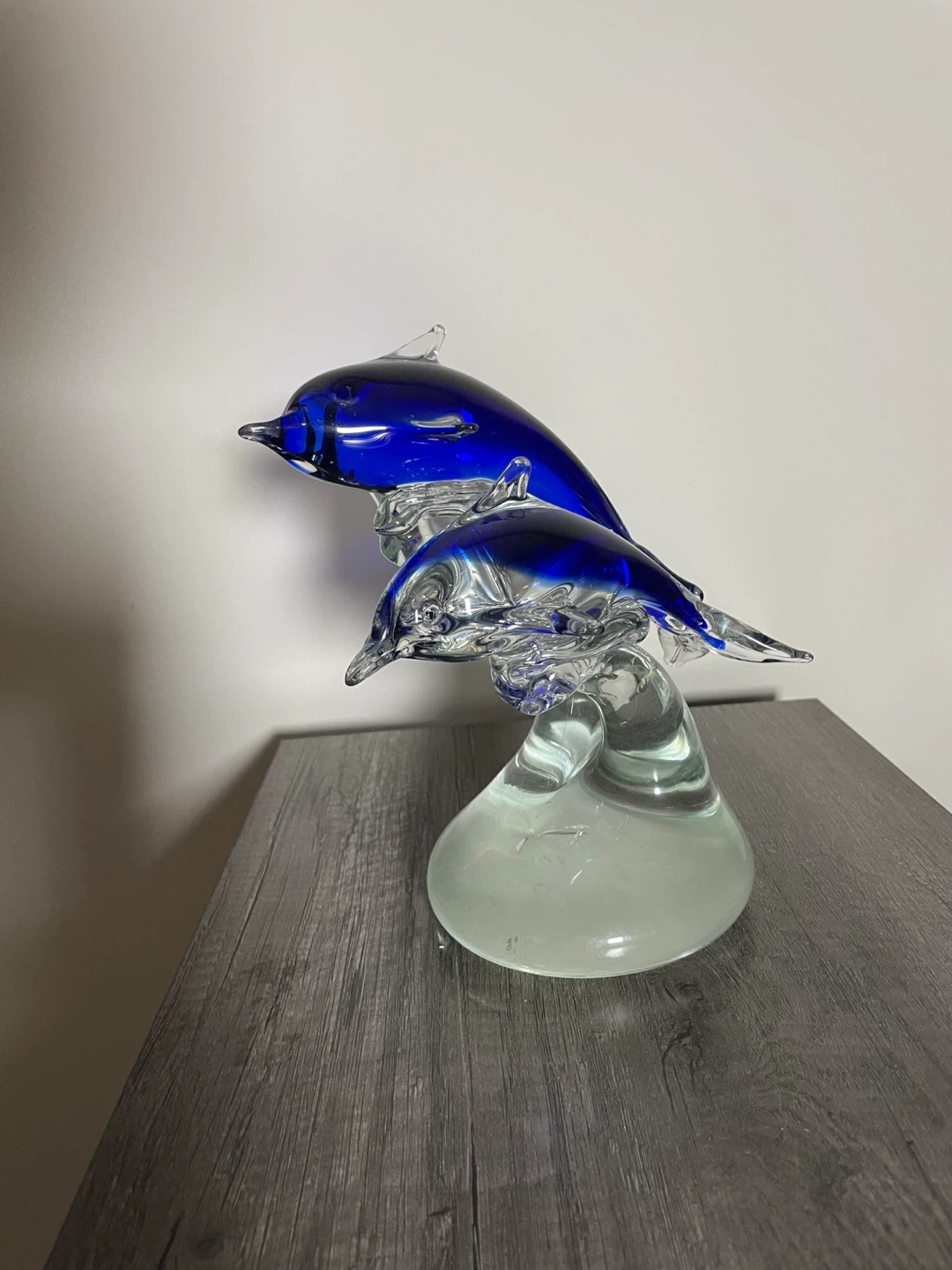 ✨ Vintage Glass Dolphin Sculpture Stunning, Heavy, - photo 2