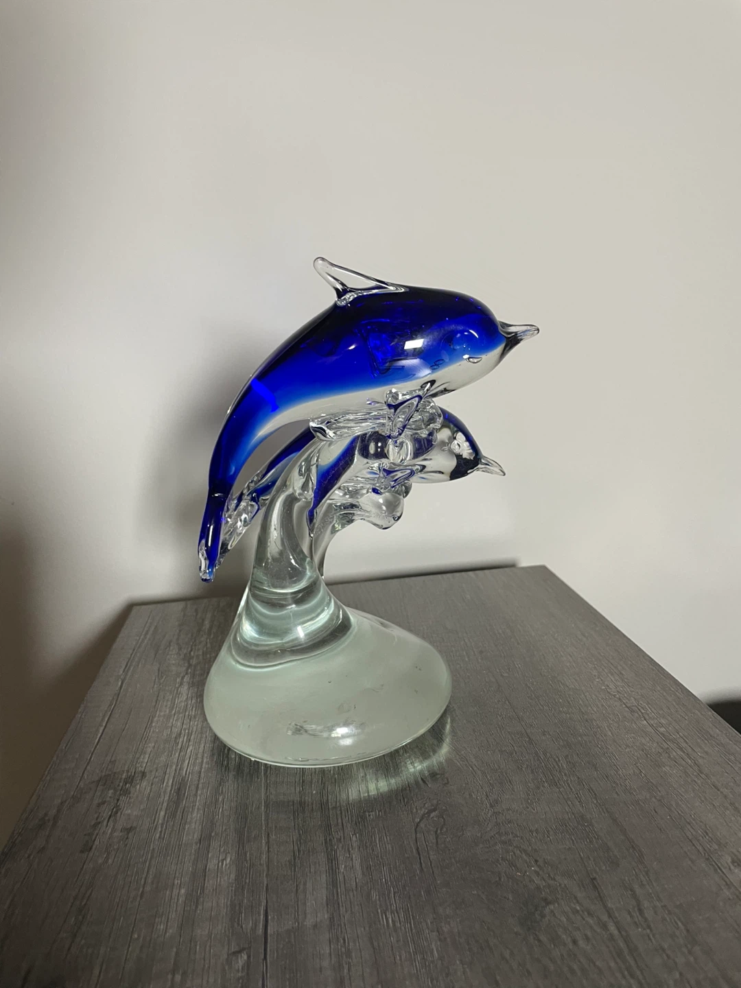 ✨ Vintage Glass Dolphin Sculpture Stunning, Heavy,