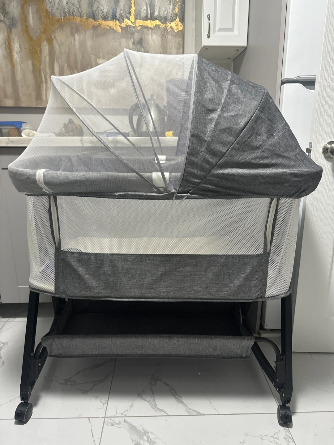 Grey Bedside Bassinet - photo 3