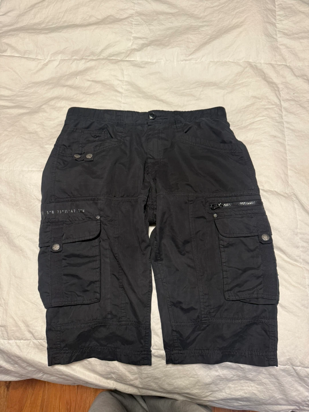 Project Raw Black Cargo Shorts