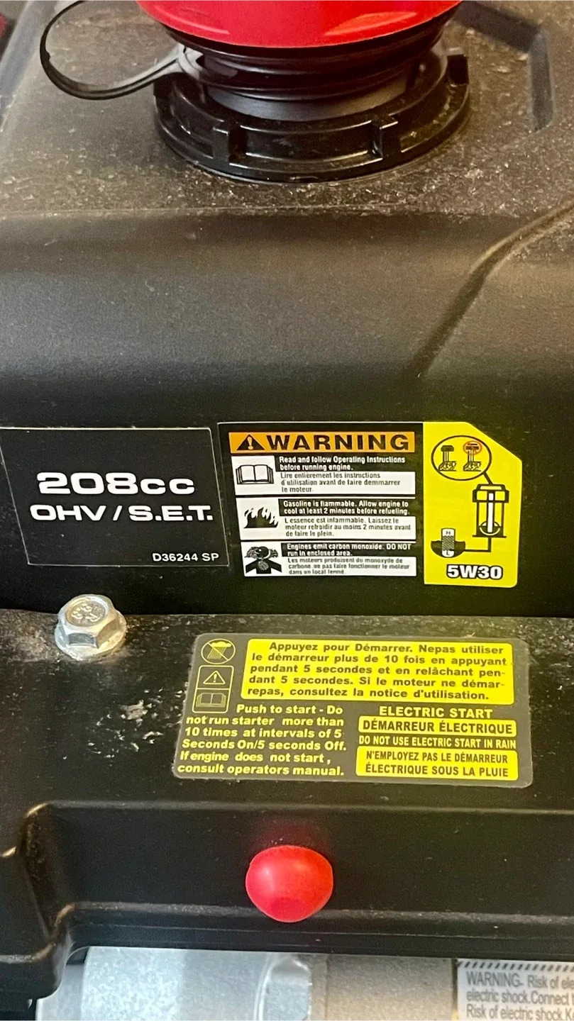 Yard Machines 24" 208cc 2-Stage Snowblower Electric & Pull Start image indicator(8)