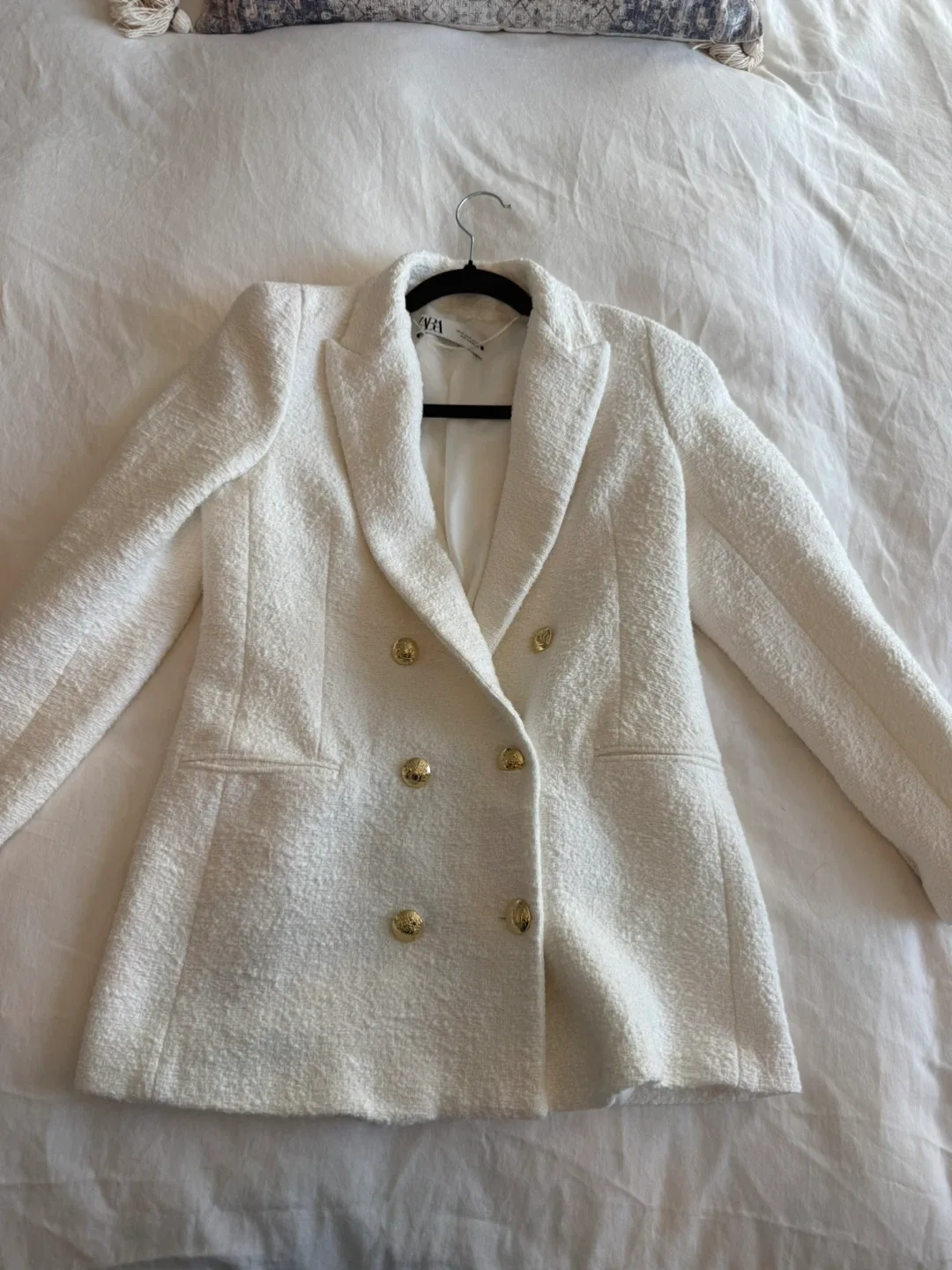 Zara Cream Blazer with Gold Buttons