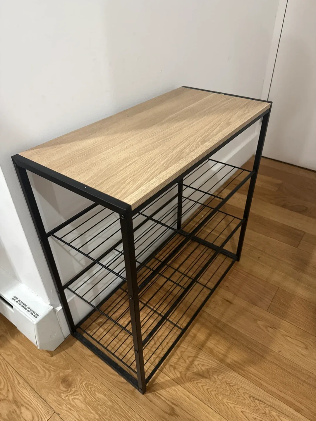 Wood & Metal Shoe Rack/Storage Bench