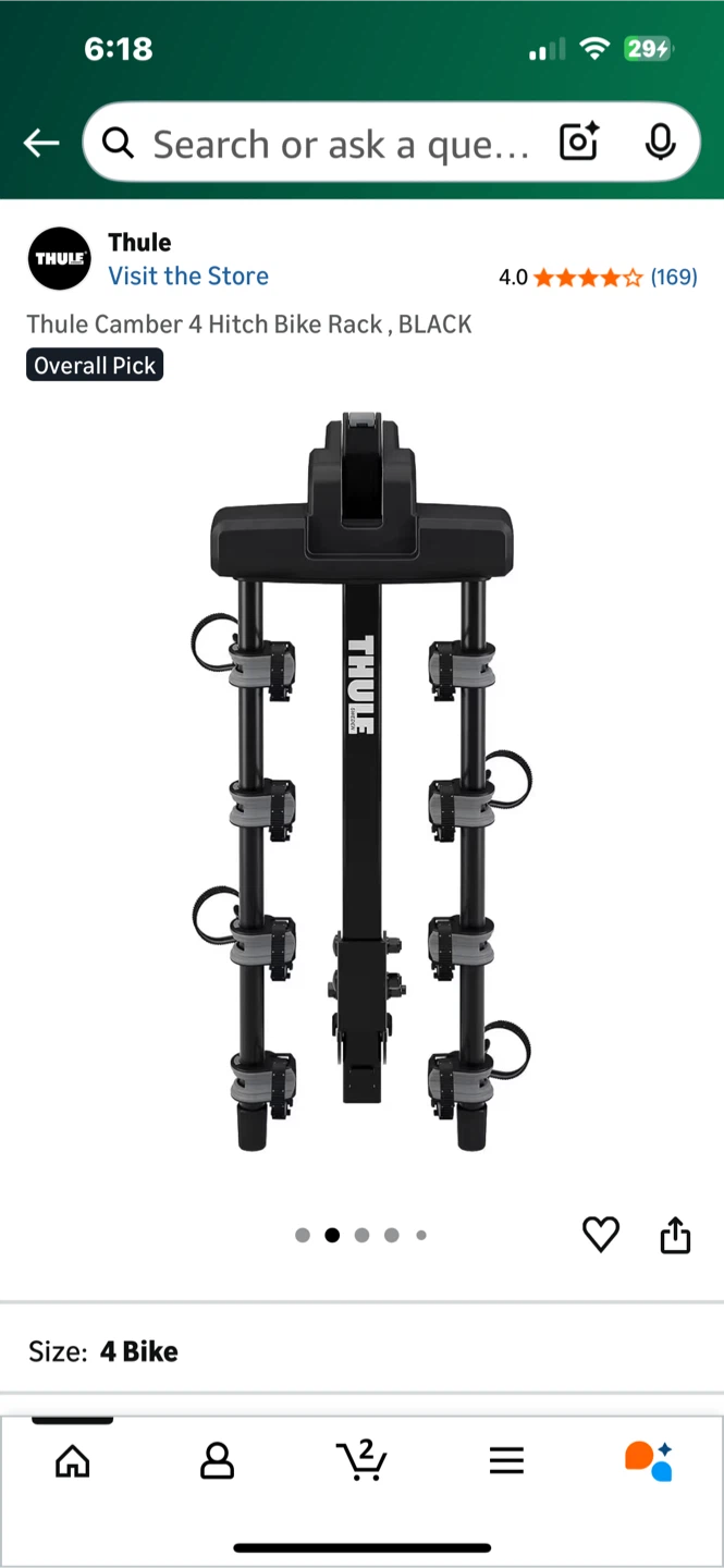 Thule Camber 4 Hitch Bike Rack - Black