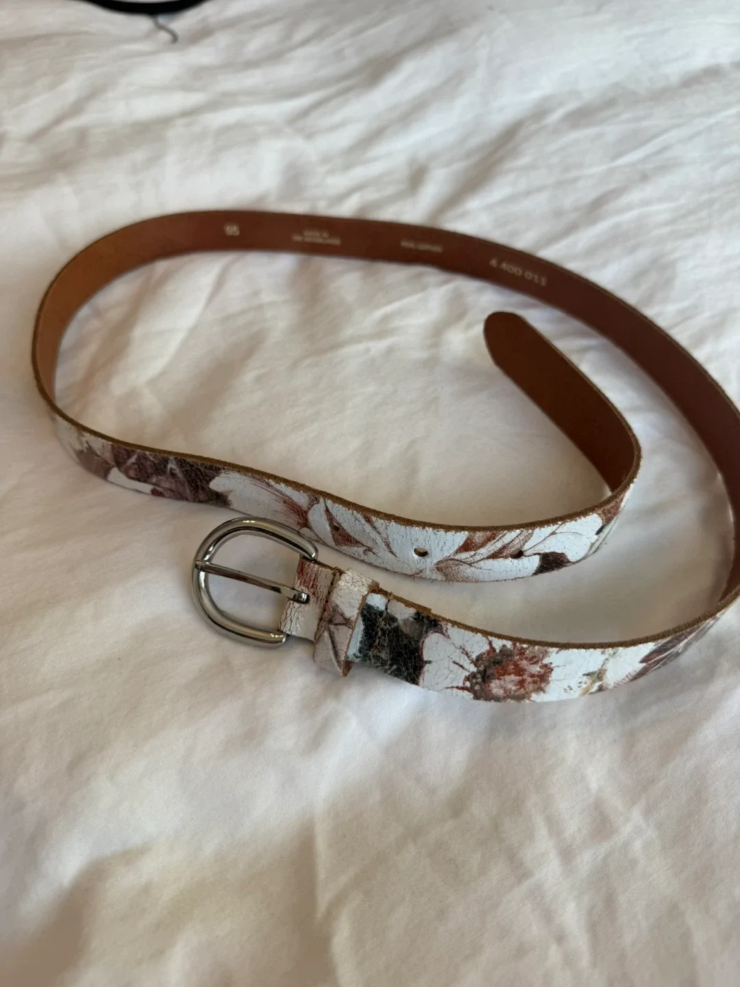 Floral Real Leather Belt