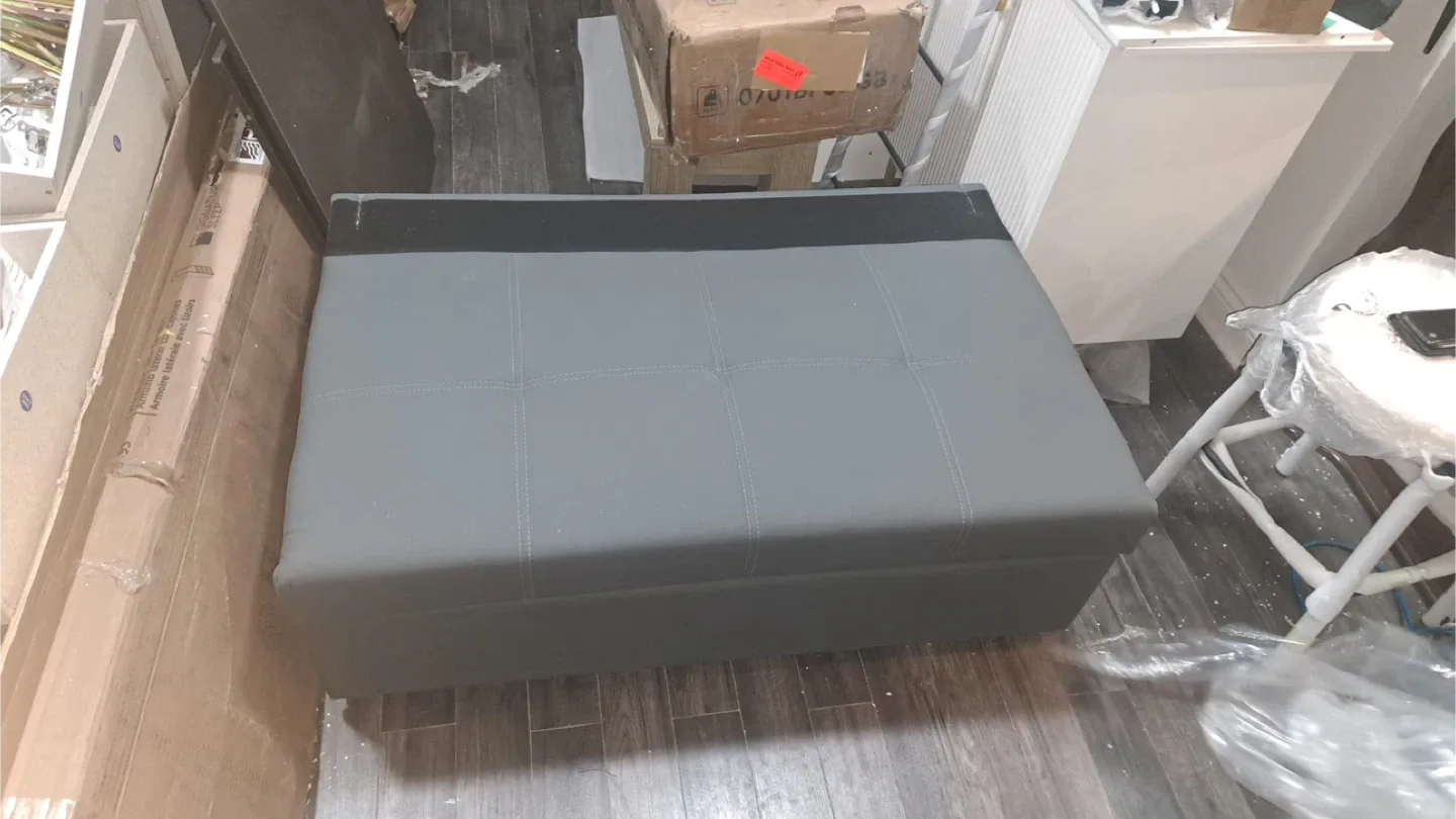 Grey Storage Ottoman Bench image indicator(3)