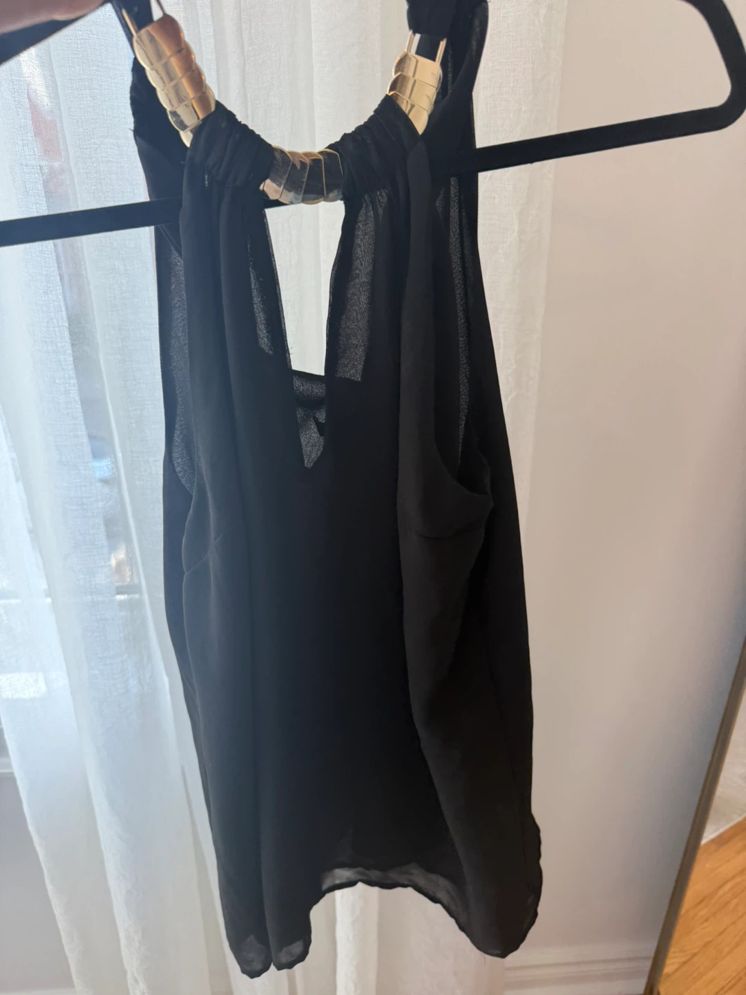 Black Halter Top with Gold Detail - photo 4
