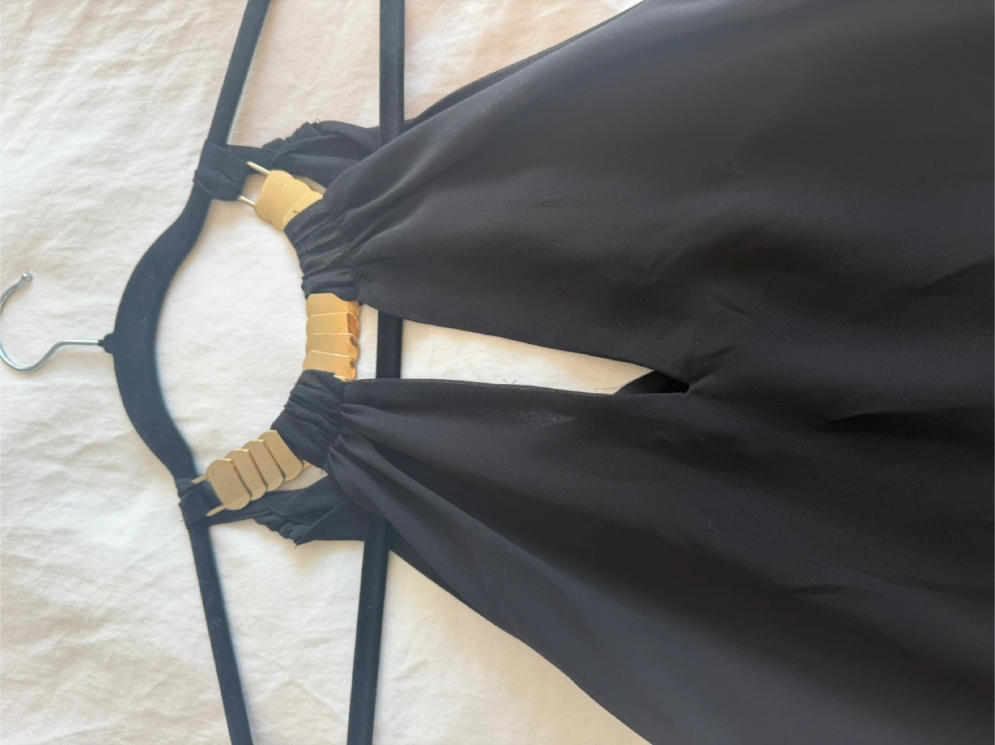 Black Halter Top with Gold Detail - photo 5