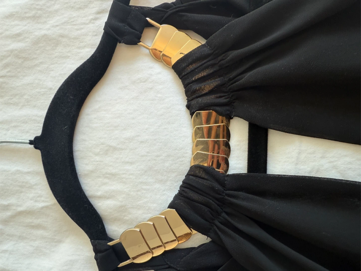 Black Halter Top with Gold Detail - photo 3